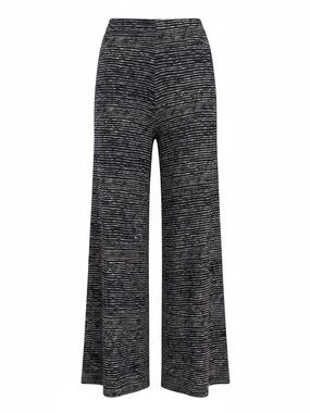 Veronica M Black & White Wide-Leg Knit Palazzo Pants